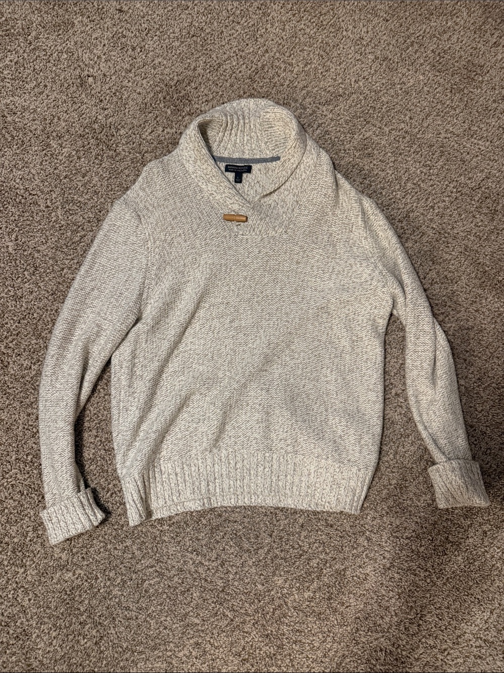 Banana Republic Cream Shawl Collar Pullover with Toggle